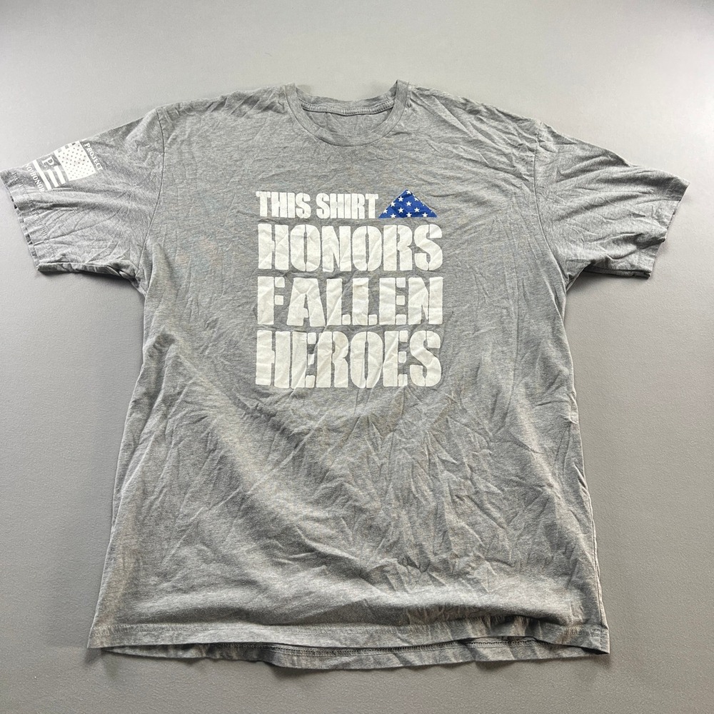 Til Valhalla Project T Shirt Men XL Gray This Shirt Honors Fallen Heroes Graphic